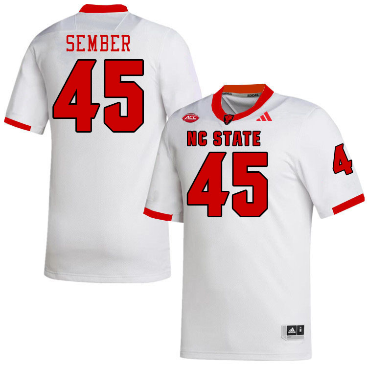 NC State Wolfpack #45 Robert Sember College Football Jerseys Stitched-White